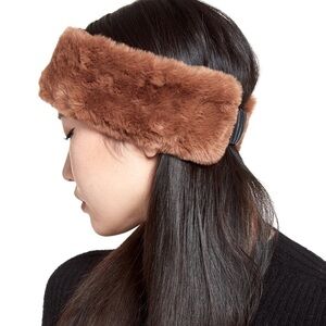 Brown Faux Fur Headband Head Wrap